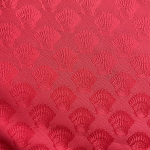 Shells in Red | Upholstery Fabric | Red Scallops | Medium Weight | 54" Wide | By The Yard