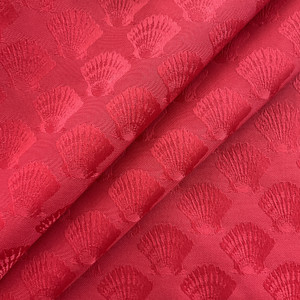Shells in Red | Upholstery Fabric | Red Scallops | Medium Weight | 54" Wide | By The Yard