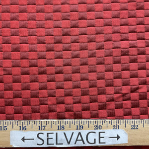 Check Pattern in Two Tone Cherry Red | Upholstery Fabric | Heavyweight | 54" Wide | By the Yard