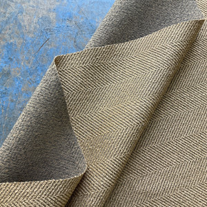 Herringbone Twill in Camel Brown | Upholstery Fabric | Heavyweight | 54" Wide | By the Yard