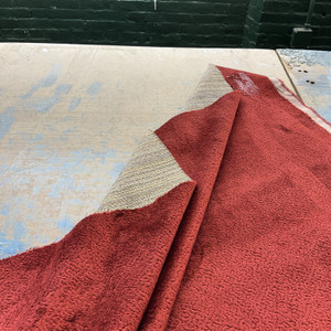 Wriggle in Laquer | Chenille Upholstery Fabric | Brick Red | Heavyweight | 54" Wide | By the Yard