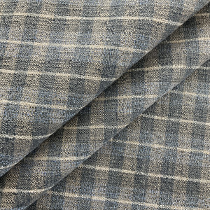Canon in Indigo | Upholstery Fabric | Slipcover Fabric | Blue Plaid | 54" Wide | By The Yard