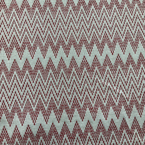 Needlepoint in Cherry | Upholstery Fabric | Red Off White Chevron | Medium Weight | 54" Wide | By The Yard