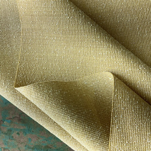 Nomad in Dijon | OUTDOOR Upholstery Fabric | Textured Slub Weave in Flax Yellow / Off White | Heavyweight | 54" Wide | By the Yard