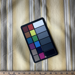 Bree in Silk Yellow | Drapery Fabric | Horizontal Stripes in Yellow / Lt Brown / Off White | Lightweight | 54" Wide | By the Yard