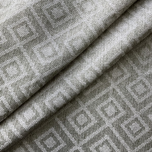Sioux in Lichen | Upholstery Fabric | Diamond Design in Greenish-Grey / Off White | Medium Weight | 54" Wide | By the Yard