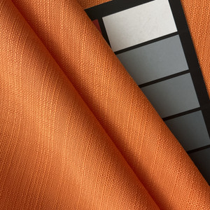 Sun Orange in Crush | Slipcover / Upholstery Fabric | Slub Weave | Medium Weight | 54" Wide | By The Yard
