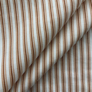 Cottage Stripe in Cinnamon | Home Decor Fabric | Orange-brown Ticking Stripe | Medium Weight |  Drapery | 54" Wide | By The Yard
