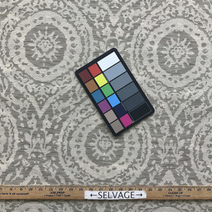 Moorea in Mushroom | Upholstery Fabric | Large Scale Medallion in Taupe | Medium Weight | 54" Wide | By the Yard