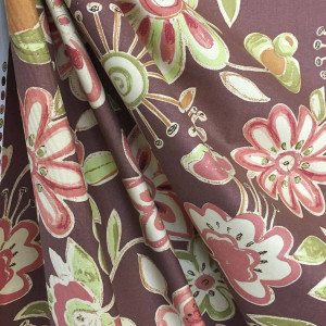 2.5 Yard Piece of Summer Sketch In Fired Clay Drapery & Curtain Fabric By The Yard