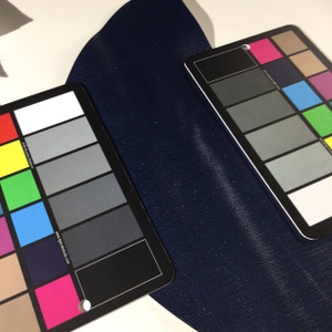 2 Yard Piece of Vinyl Fabric | Dark Blue Woven Texture | Felt-Backed | Upholstery / Bag Making | 54 Wide