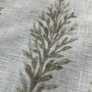 Woodlands in Stone | Embroidered Drapery Fabric | Foliage in Taupe White | Medium Weight | 54" Wide | By The Yard