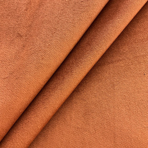 Vibrant Rust Orange Velvet Upholstery Fabric | Heavyweight / Durable | 54" Wide | By the Yard