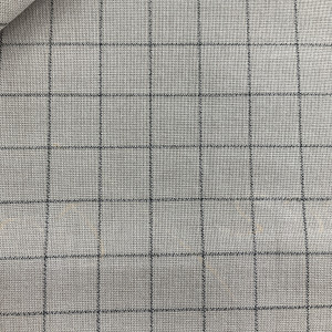Windowpane Plaid Linen / Black | Outdoor Upholstery Fabric | Water Resistant | Sunbrella-like | 54" wide | By the Yard
