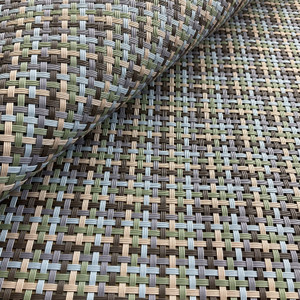 Basketweave Taupe / Green / Grey / Beige | Sling Fabric /  Outdoor Vinyl Mesh | Similar to Phifertex | 58" Wide | By the Yard