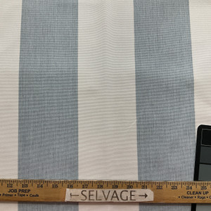 Wide Stripes in Grey-Blue and White | Outdoor Upholstery Fabric | Water Resistant | Sunbrella-like | 54" wide | By the Yard