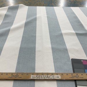 Wide Stripes in Grey-Blue and White | Outdoor Upholstery Fabric | Water Resistant | Sunbrella-like | 54" wide | By the Yard