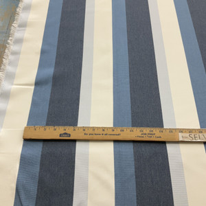 Stripes in Navy / Blue / Ivory | Outdoor Upholstery Fabric | Water Resistant | Sunbrella-like | 54" wide | By the Yard