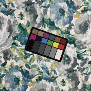 Solarium Lessandra in Mist | OUTDOOR Home Decor Fabric | Watercolor Floral in Grey / Blue / Green |  Richloom | Medium Weight | 54" Wide | By the Yard