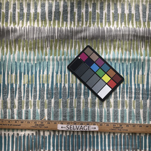 Caravan in Oasis | Upholstery Fabric | Blue Green Abstract Stripe | Medium Weight Jacquard | 54" Wide | By The Yard