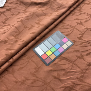Leaf in Copper | Upholstery / Drapery Fabric | Two Toned Copper Brown | Medium Weight | 54" Wide | By the Yard
