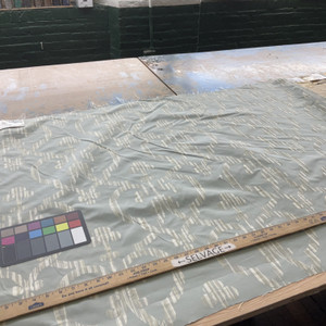 Aqua in Clubs | Upholstery / Drapery Fabric | Large Scale Scrollwork in Light Blue / Off White | Medium Weight | 54" Wide | By the Yard