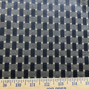Checker in Onyx | Upholstery / Slipcover Fabric | Geometric in Black / Tan | Medium Weight | 54" Wide | By the Yard