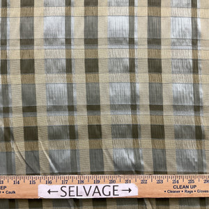 Italy in Plaid | Drapery Fabric | Plaid in Olive Green / Sage | Lightweight | 54" Wide | By the Yard