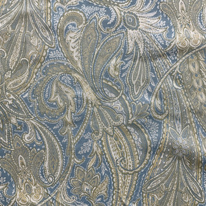 Paisley in Turquoise | Drapery / Light Upholstery Fabric | Large Scale Paisley in Green / Blue / Cream | Medium Weight | 54" Wide | By the Yard
