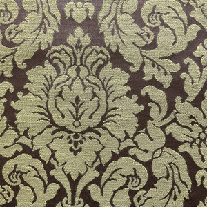 Flowers in Forrest | Upholstery Fabric | Floral Damask in Olive Green / Brown | Medium Weight | 54" Wide | By the Yard