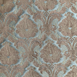 Fuqua in Aqua | Upholstery Fabric | Floral Damask in Brown / Blue / Green | Heavyweight | 54" Wide | By the Yard