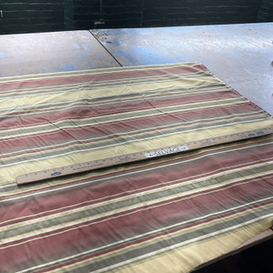 Stripes in Circus | Drapery / Light Upholstery Fabric | Stripes in Red / Gold / Olive Green | Lightweight | 54" Wide | By the Yard