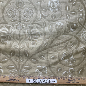 Envy in Tan | Drapery / Upholstery Fabric | Floral Vines in Khaki Tan | Lightweight | 54" Wide | By the Yard