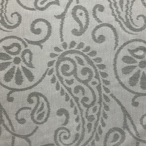 Boulee in Lattice | Drapery / Light Upholstery Fabric | Large Scale Paisley Floral in Light Taupe / Grey | Medium Weight | 54" Wide | By the Yard