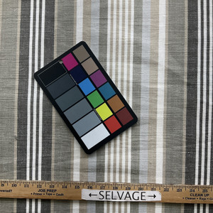 Meadow Stripe in Linen | Upholstery Fabric | Grey Beige Stripe | Medium Weight | 54" Wide | By The Yard