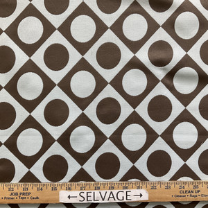 Polka Dots in Blue Brown | Upholstery Fabric | Geometric | Medium Weight | 54" Wide | By The Yard