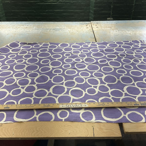 Bovie in Purple | Home Decor Fabric | Purple White Circle Design | Medium Weight | 54" Wide | By the Yard