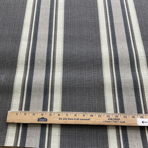 Sunbrella-like Stripes | Taupe Brown / Off White | Outdoor Fabric | Awning Weight | Solution Dyed Acrylic | 46" Wide | By the Yard