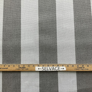 Sunbrella-like Silica Stripes | Grey / White | Outdoor Fabric | Awning Weight | Solution Dyed Acrylic | 46" Wide | By the Yard