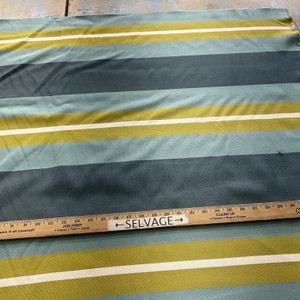 Wide Stripes in Blue Green White | Upholstery Fabric | Large Scale | Medium weight | 54" Wide | By the Yard
