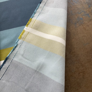 Wide Stripes in Blue Green White | Upholstery Fabric | Large Scale | Medium weight | 54" Wide | By the Yard