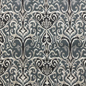 La Salle in Charcoal | Home Decor Fabric | Blue-Grey Black Beige Ikat | Magnolia Home | 54" Wide | By the Yard