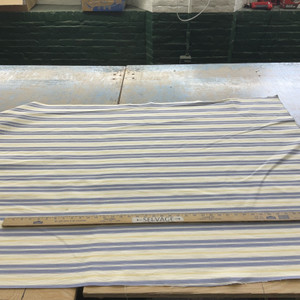 Thick and Thin Stripes | Home Decor Fabric | Blue Yellow Off White | Medium Weight | 54" Wide | By the Yard