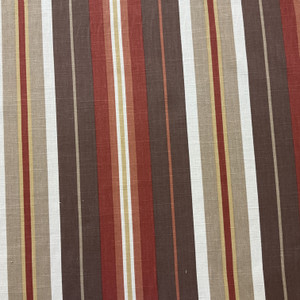 Stripes Brick Orange Brown | Home Decor Fabric | Drapery | Medium Weight | 54" Wide | By the Yard