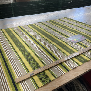 Willa in Lime | Home Decor Fabric | Stripes in Green / Brown / Black | MPress | Drapery | 54" Wide | By the Yard