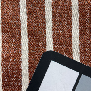 Idris in Rust | Upholstery Fabric | Stripes in Orange / Off White | Heavy Weight | 54" Wide | By the Yard