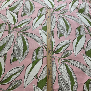 Botanical in Pink | Home Decor Fabric | Large Scale Leaves in Pink / Green | PKL Studio | 45" Wide | By the Yard