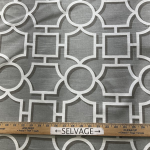 Vreeland in Brindle | Home Decor Fabric | Grey White Lattice | Robert Allen | 54" Wide | By the Yard