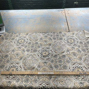 Calista in Granite | Home Decor Fabric | Brown Black Tan Hexagon Design | Richloom | 54" Wide | By the Yard