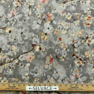 Brakenber in Rosewood | Printed Upholstery Fabric | Grey Brown Orange Pink | Abstract Floral | Felt Backed | 54" Wide | By the Yard (Also sku skndeco0324-1316)